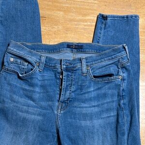 7 For All Mankind Women's Blue Skinny Jeans